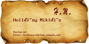 Hollósy Miklós névjegykártya